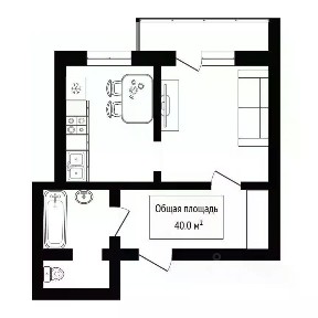 Продается 1-комн. квартира, 40 м²