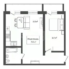 Продается 2-комн. квартира, 72,3 м²