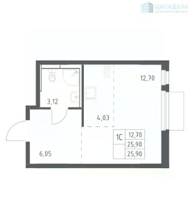Сдается студия, 21,3 м²