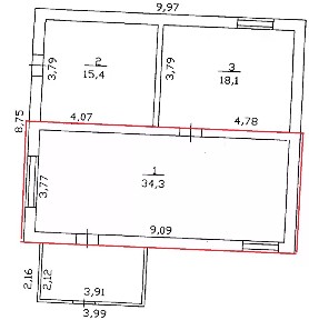 Сдается помещение свободного назначения, 34,3 м²