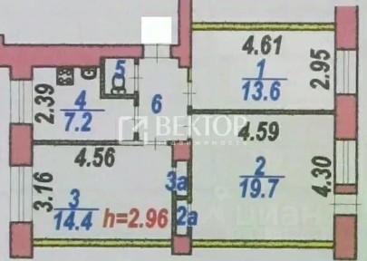 Продается 3-комн. квартира, 61 м²