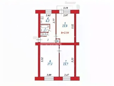 Продается 3-комн. квартира, 60,9 м²