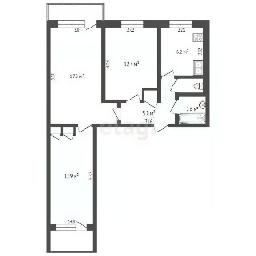 Продается 3-комн. квартира, 66,4 м²