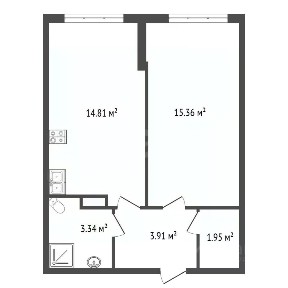 Продается 1-комн. квартира, 39,1 м²