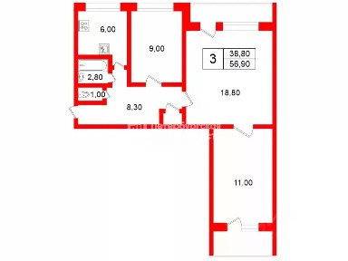 Продается 3-комн. квартира, 56,9 м²