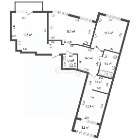 Продается 4-комн. квартира, 92,8 м²