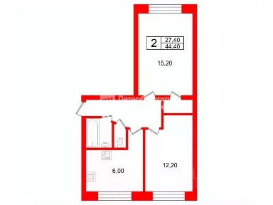 Продается 2-комн. квартира, 44,4 м²