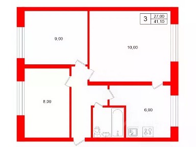 Продается 3-комн. квартира, 41,1 м²