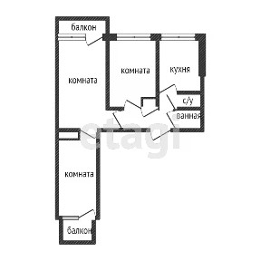 Сдается 3-комн. квартира, 59,8 м²