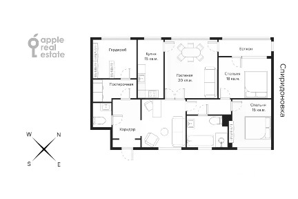 Сдается 3-комн. квартира, 152 м²