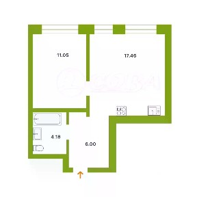 Продается 1-комн. квартира, 38,7 м²