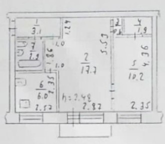 Продается 2-комн. квартира, 42,4 м²