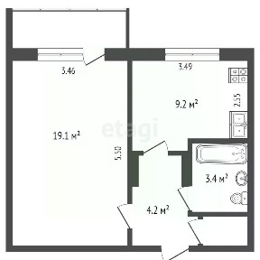 Продается 1-комн. квартира, 37,1 м²