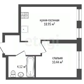 Продается 1-комн. квартира, 33,1 м²