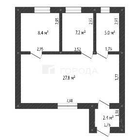 Продается 1-этажный дом, 53 м²
