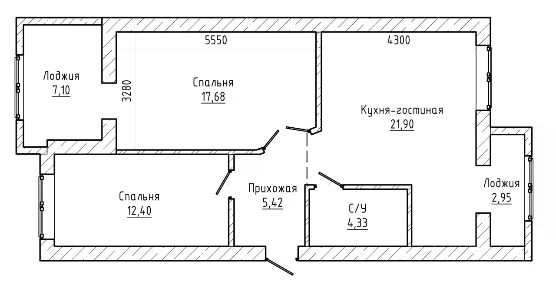 Продается 3-комн. квартира, 71,78 м²