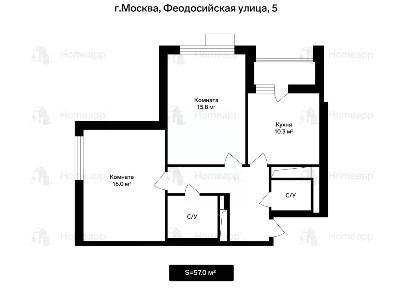 Продается 2-комн. квартира, 57 м²