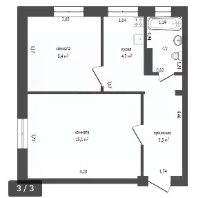 Продается 2-комн. квартира, 36,6 м²