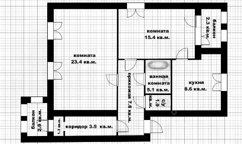 Продается 2-комн. квартира, 69,7 м²