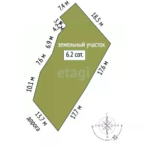 Продается участок, 6,24 сот.
