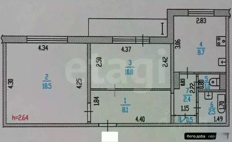 Продается 2-комн. квартира, 52,5 м²