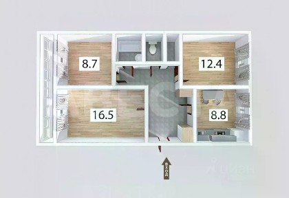 Продается 3-комн. квартира, 62,8 м²
