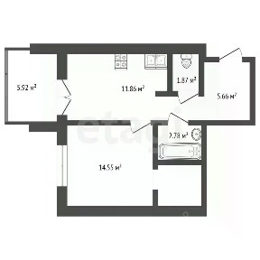 Продается 1-комн. квартира, 39,96 м²