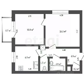 Продается 2-комн. квартира, 43,3 м²