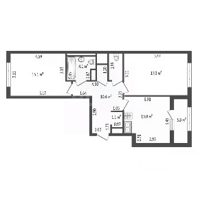 Продается 2-комн. квартира, 64,1 м²