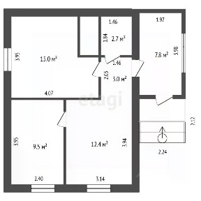 Продается 1-этажный дом, 60 м²