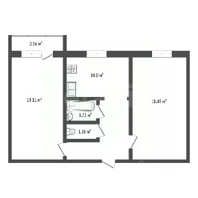 Продается 2-комн. квартира, 44,2 м²