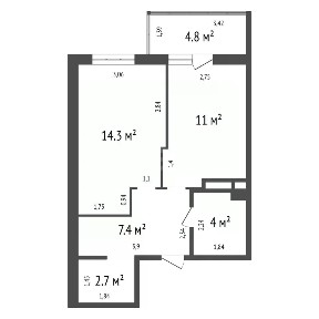 Продается 1-комн. квартира, 39,4 м²