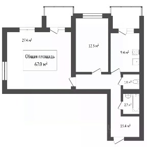 Продается 2-комн. квартира, 70 м²