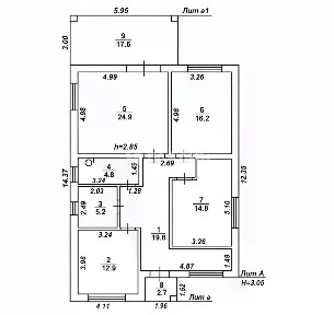 Продается 1-этажный дом, 125 м²