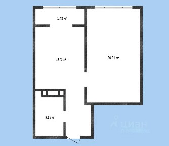 Продается 1-комн. квартира, 46,19 м²