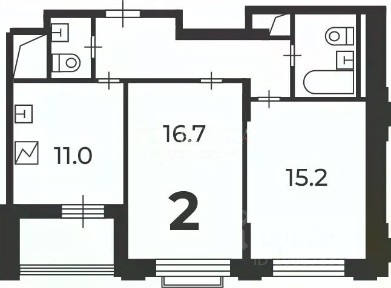 Продается 2-комн. квартира, 56,8 м²