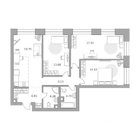 Продается 3-комн. квартира, 85,51 м²