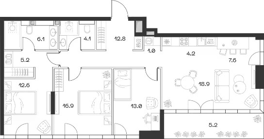 Продается 4-комн. квартира, 102,6 м²