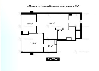 Продаются 2-комн. апартаменты, 76 м²
