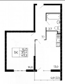Продается 1-комн. квартира, 40 м²