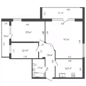 Продается 3-комн. квартира, 86 м²