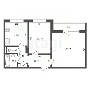 Сдается 2-комн. квартира, 50,9 м²