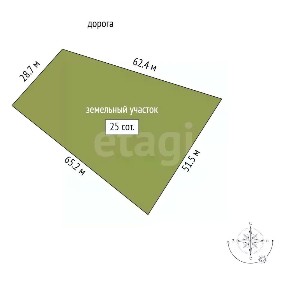 Продается участок, 25 сот.