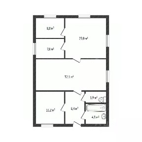 Продается 1-этажный дом, 107 м²