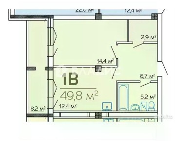 Продается 1-комн. квартира, 49,8 м²