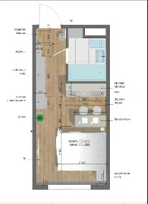 Сдается апартаменты-студия, 22,1 м²