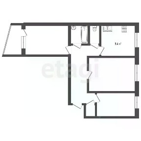 Сдается 3-комн. квартира, 60 м²
