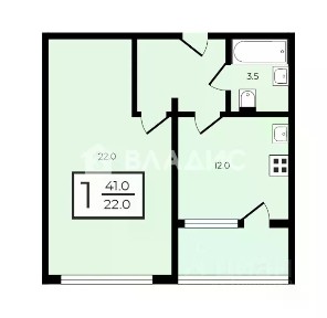Продается 1-комн. квартира, 41 м²