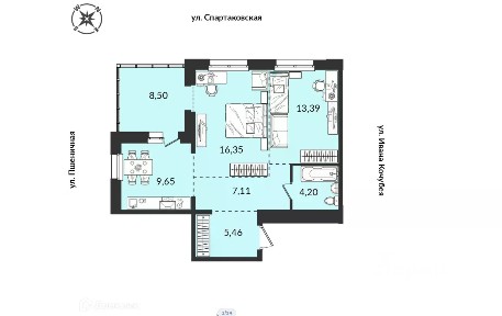 Продается 2-комн. квартира, 64,3 м²