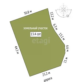 Продается участок, 13,4 сот.